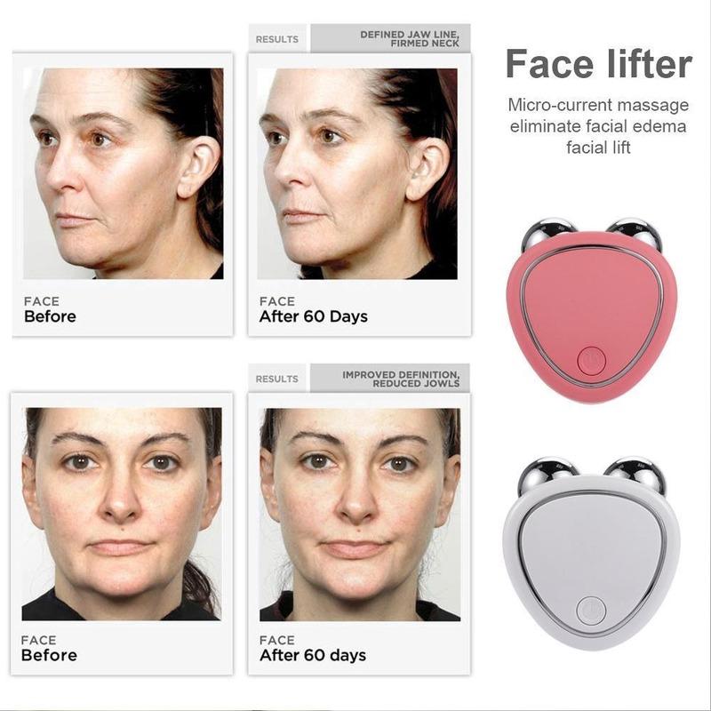 Facial Massager Microcurrent Face Lift Machine Roller Skin Tightening Rejuvenation Beauty Charging Facial Wrinkle Remover