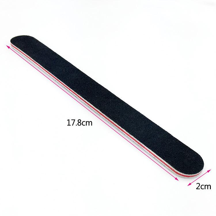 Double-Sided Black Nail File 100/180 - High-Quality Manicure Sand Strip with Straight and Rounded Edges