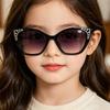 Cute Children Cat Eye Sunglasses Glitter Bling Frame Anti‑UV Fashion Boys and Girls Beach Party Sun Glasses