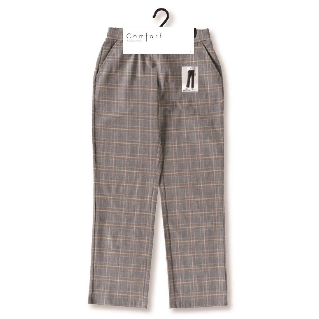 Atsugi COMFORT Straight Leggings with Glen Plaid Size L To Japanese Size Women's Pattern, SPK2837, Gray, (equivalent L)