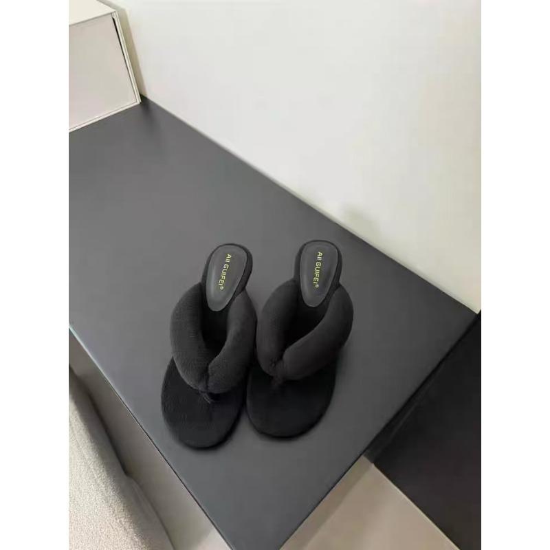 

Fashion Niche Retro Leopard Bread Toe Wedge Slippers Women s 2025 Casual Flip Flops Cool Mops 40 чёрный