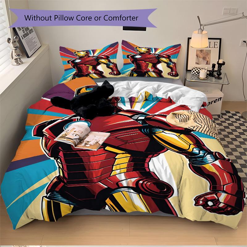 Iron Man Heroic Armor Print 3Pcs Bedding Setduvet Cover With 2 Bedropillowcase Home Birthday Gift