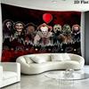 Horrorfilm-Serie Wandteppich Ästhetischer Wandbehang Bedruckter Stoffdecke Dekorative Wandteppiche für Schlafzimmer Wohnzimmer Heimdekoration