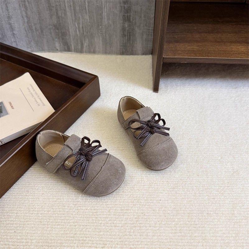New Style Girls Shoes - Low-cut Leather Shoes for Children, Soft Sole, Baby Single Shoes 22 хаки