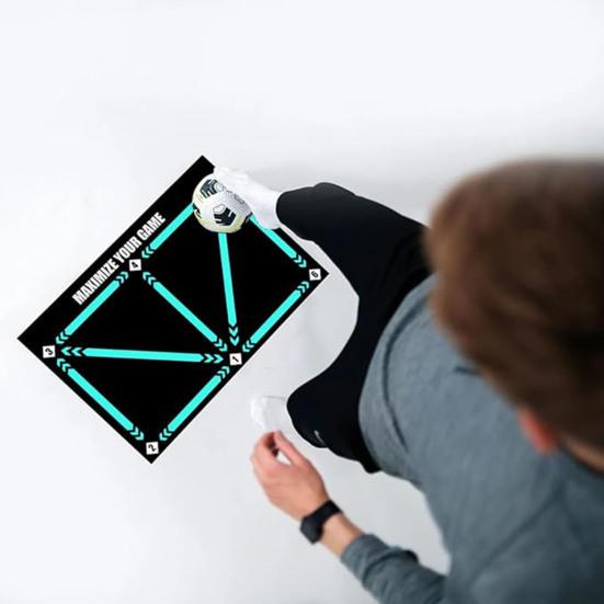 Football Footwork Mat Portable Non-slip Silent Kids Teens Adults All Levels Player Agility Soccer Footstep Dribbling Training Floor Pad