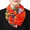 Color Block Scarf: Women's Four Seasons Warm Flower Neck Warmer – Fashionable Korean Style, Versatile Collar.