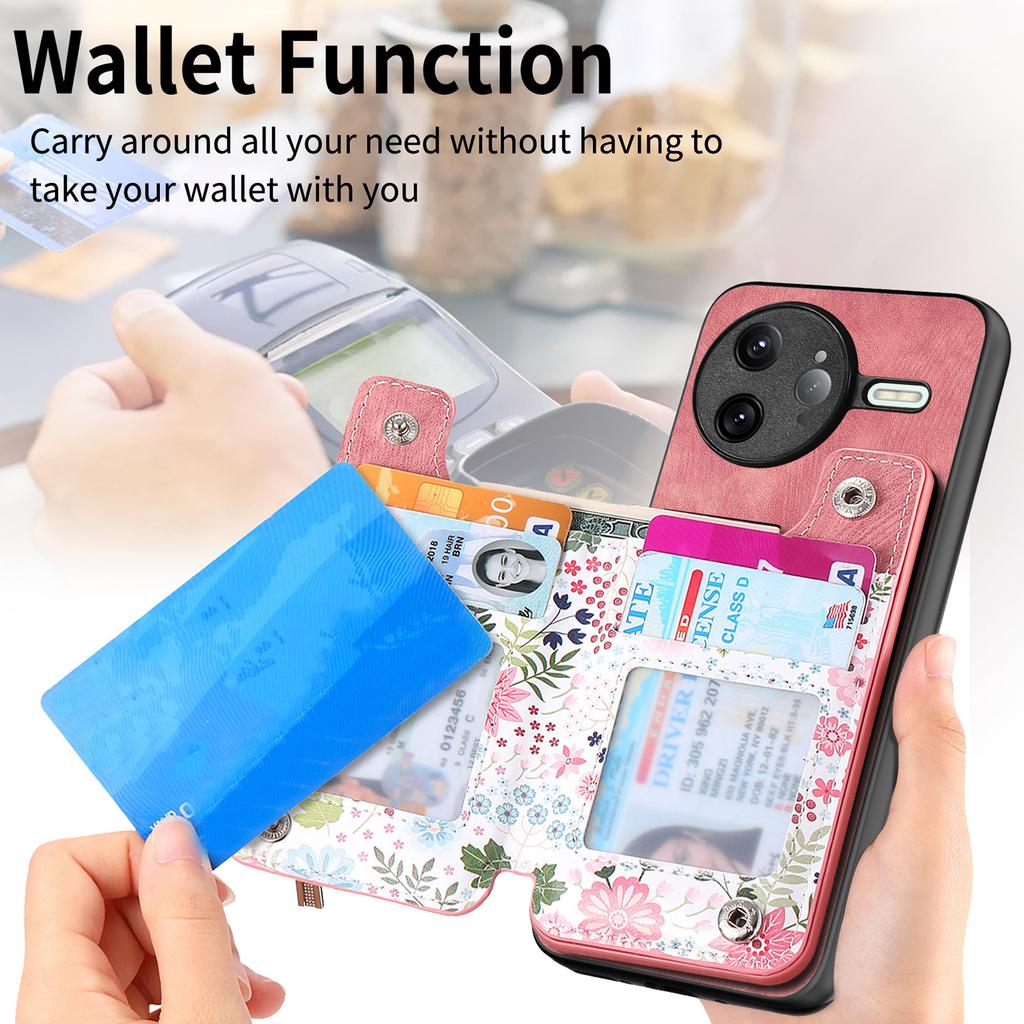 For Xiaomi Poco F7 Ultra 5G/Xiaomi Redmi K80 Pro 5G Leather Phone Cover with RFID Blocking Zipper Card Bag Kickstand