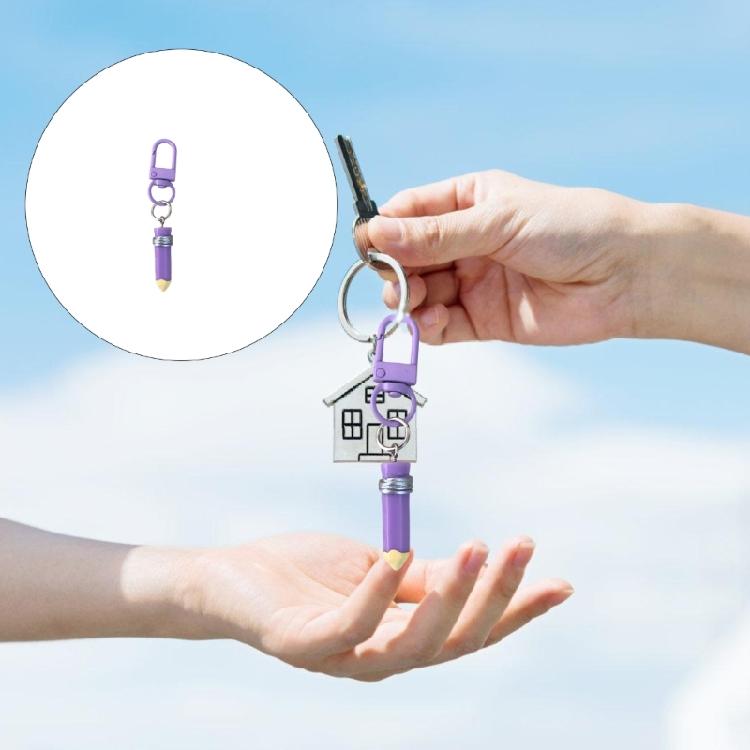 Lovely Mini Pencil Keychain Hanging Decoration For Girls Teens Lovely Style Creative Keyring Jewelry Functional