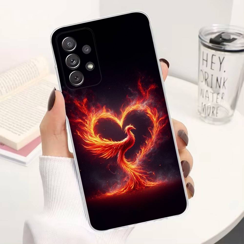 Cool Phoenix For Samsung A51,30,71,S9,Ultra,Lite,S23,20,FE,22,21,PIus,10,Transparent, Silicone Case