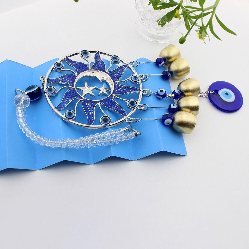 Retro Devil's Eye Blue Wind Chimes Lucky Charm Antique Style Garden Yard Decoration Blue Hanging Ornament Car Hanging Ornament