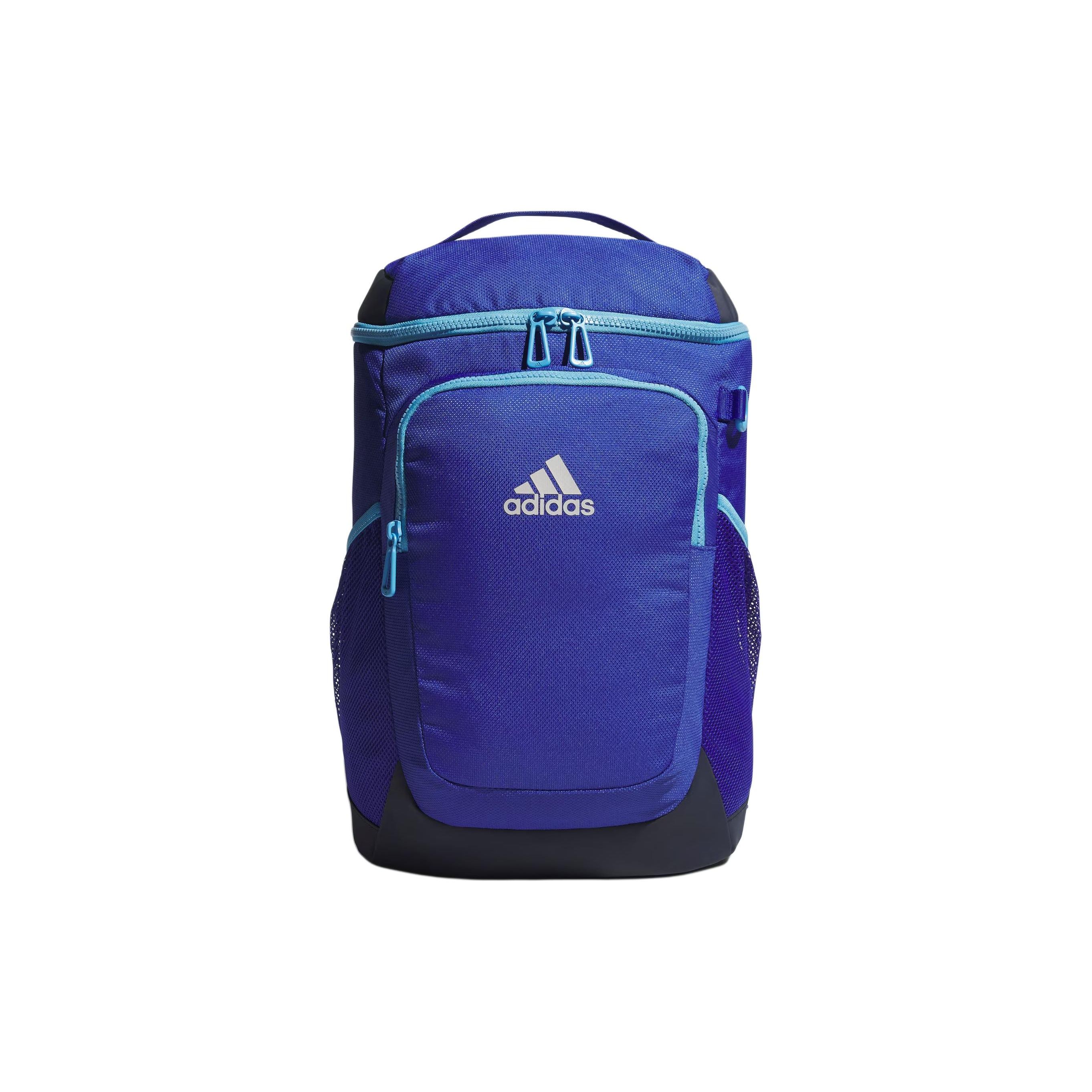 Adidas Logo Zipper Closure Recycled Polyester Backpack Men backpack Half-Fluorescent-Blue IM5200 Semi-Fluorescent Blue