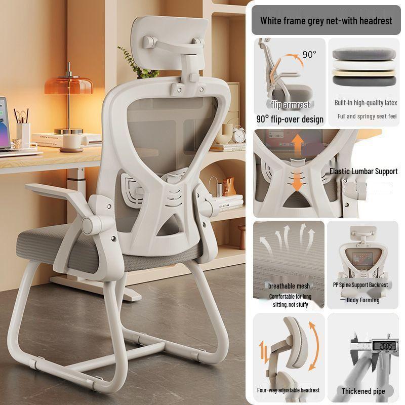Ergonomic Computer Chair for Comfortable Long Sitting - Ideal for College Students, Dorms, Home, and Gaming with Supportive Backrest.