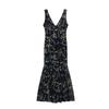 TAOP&ZA Women's Elegant Sleeveless Silk Floral Dress