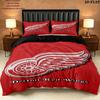 Detroit Wings Pattern Bedding uilt Set uilt Cover Pillowcase Home Decoration Birthday Gift (1 * duvet cover + 2 * pillowcase without core)