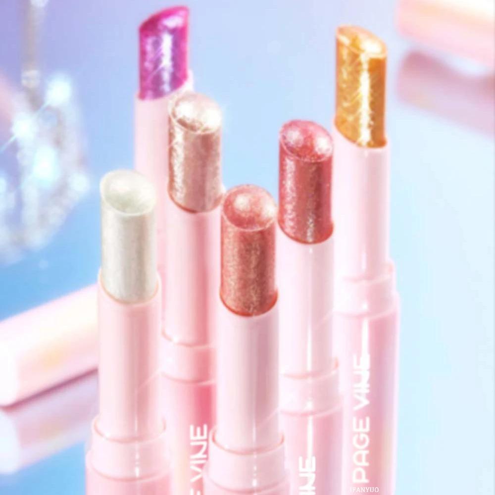 Sparkling Jelly Highlighter Stick Pearlescent Monochrome Shine Glitter Highlight Eyeshadow Stick High Gloss Face Brighten Makeup