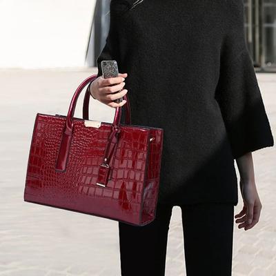 Luxury Crocodile Pattern Handbag  Women Large Capacity Shoulder Bag  PU Leather Top-handle Bag  Brands Crossbody Bag