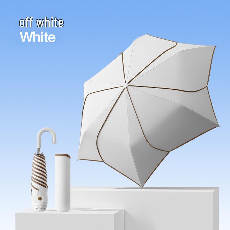 Long Handle Floral Umbrella, Dual-Use for Sun & Rain, UV Protective Black Rubber Shade for Women.