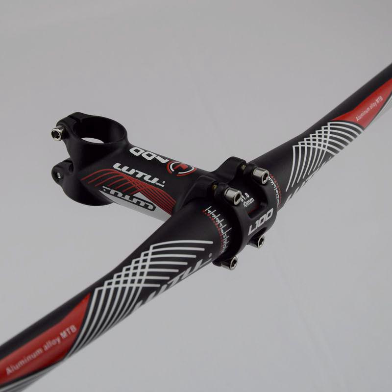 Three-Piece Ultra-Light Mountain Bike Handlebar Set: Includes Handlebar, Stem, and Extended Seatpost.