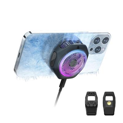 Black Shark 4PRO RGB Magnetic Smartphone Cooling Fan with Detachable Smart Temperature Portable for Magnetic and Compatible with Live and Filming