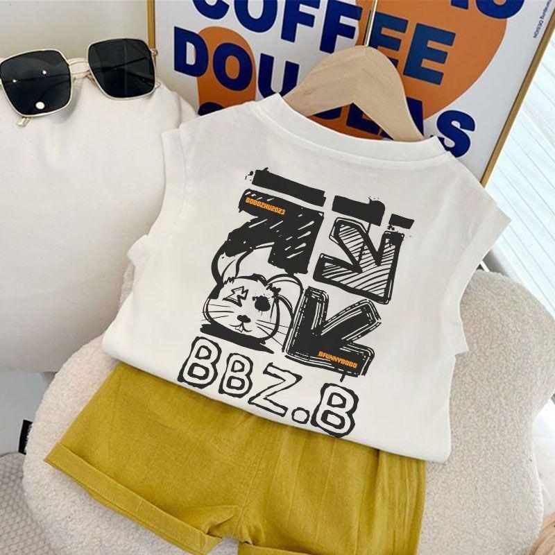 Kids Cotton Sleeveless Vest Summer Boys Girls Korean Casual T Shirt Top 80