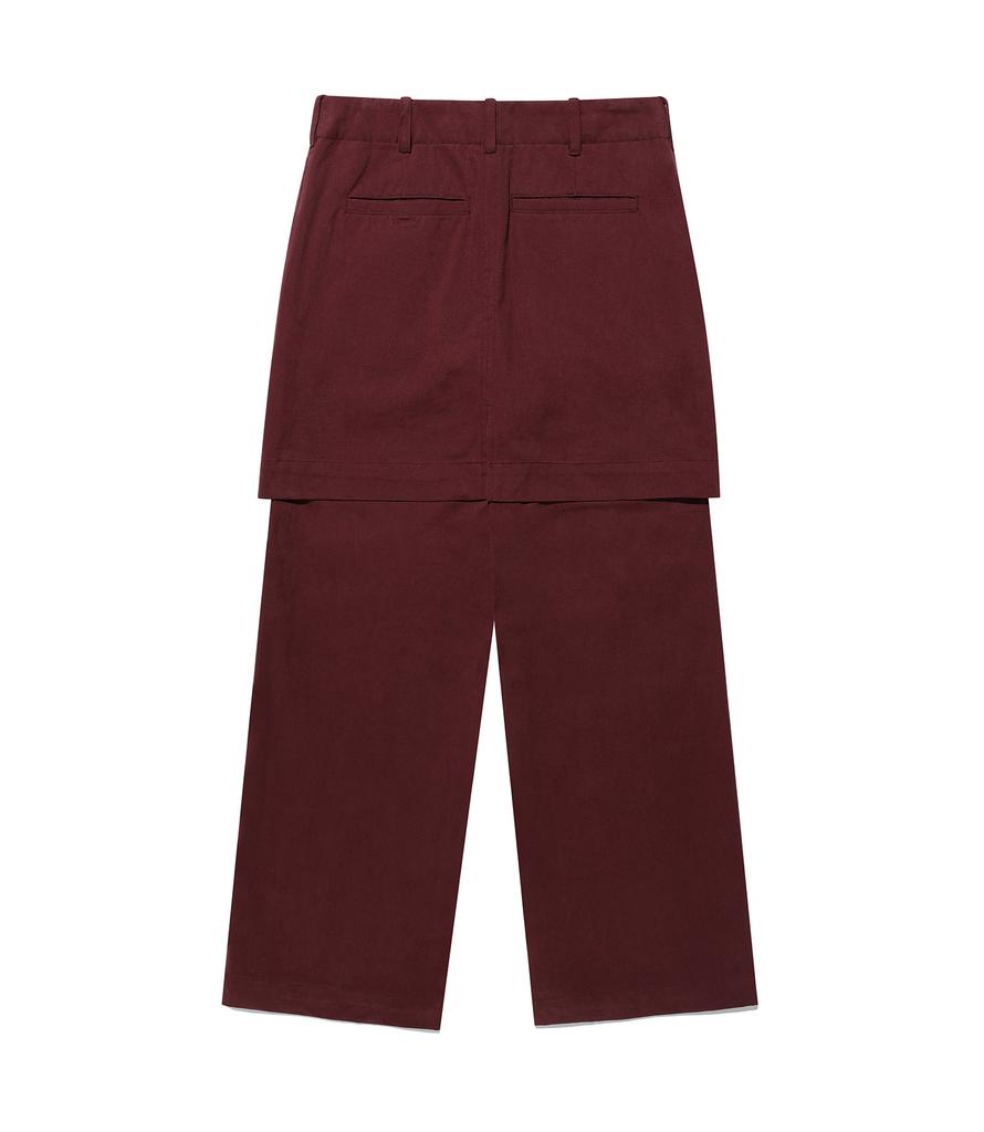 NICEGHOSTCLUB Layered Skirt Chino Pants_Burgundy(Ng2Ffupa10A)