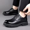 Chaussures Oxford Derby Plateforme Homme Lacets Décontractées Semelle Épaisse Chaussures de Travail Printemps Extérieur Classique Tendance