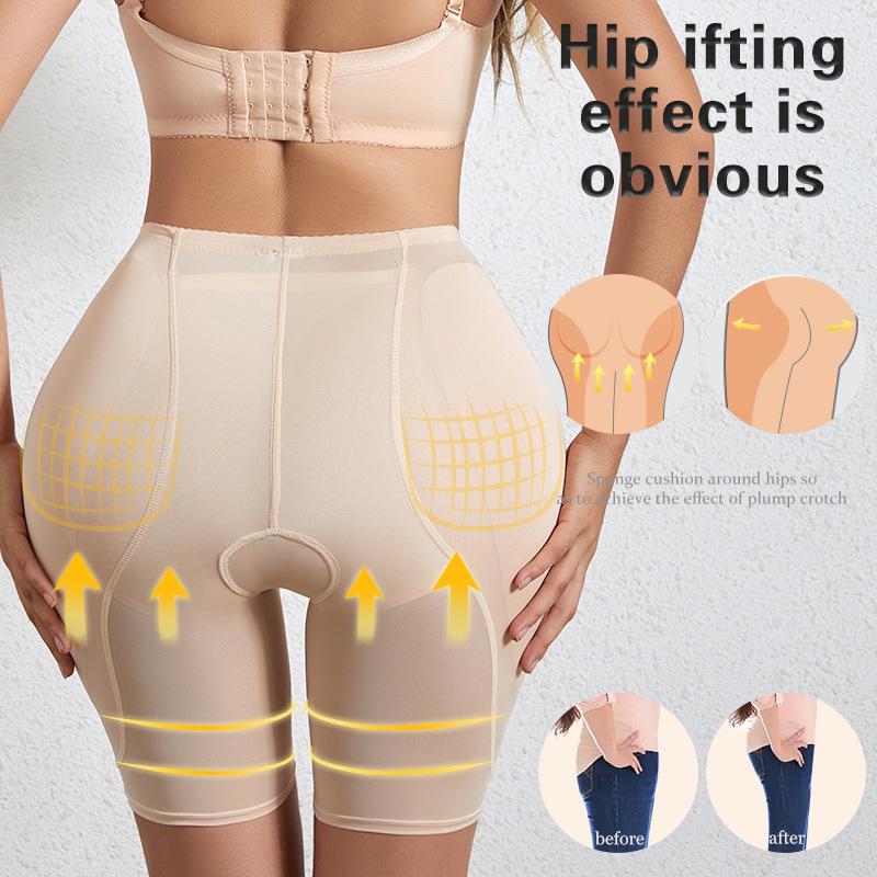 Nahtlose Damen-Hosen mit Bauchkontrolle und Hüftbetonung, mit Po-Polstern zur Körperformung & Anhebung, Große Größen