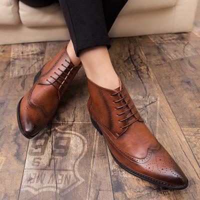 Men Ankle Boots Spring Autumn Casual Lace Up Shoes Outdoor Fashion Booties Oxfords Fashion Leather Boots Men Boots444