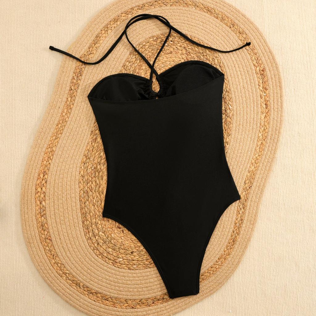 Damen Einteiliger Bikini Badeanzug, Sportliche Bademode