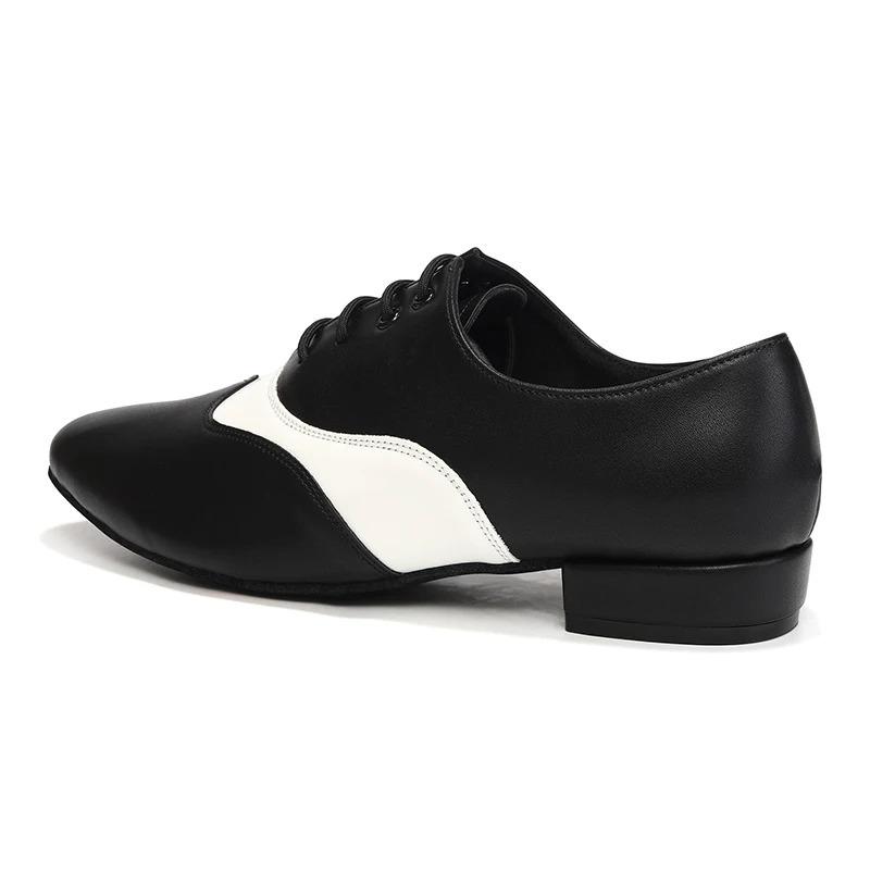 Pantofi de Dans Bărbați Pantofi de Dans Latin Ballroom Talpă Moale Piele Neagră Pantofi Jazz Pentru Băieți Tocuri 2.5cm Pantofi de Antrenament Petrecere Dans