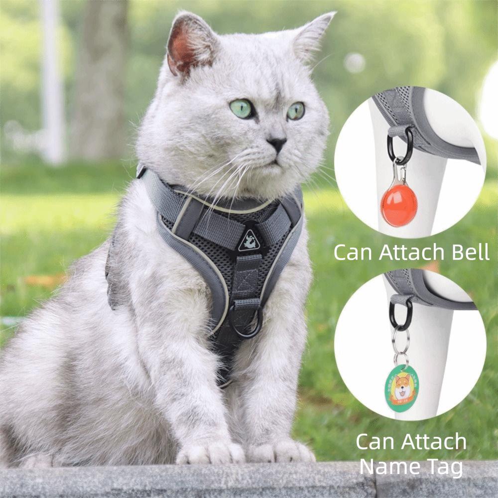 Reflective Trim Cat Harness Leash Set Vest Style Reflective Cat Harness Pets Supplies