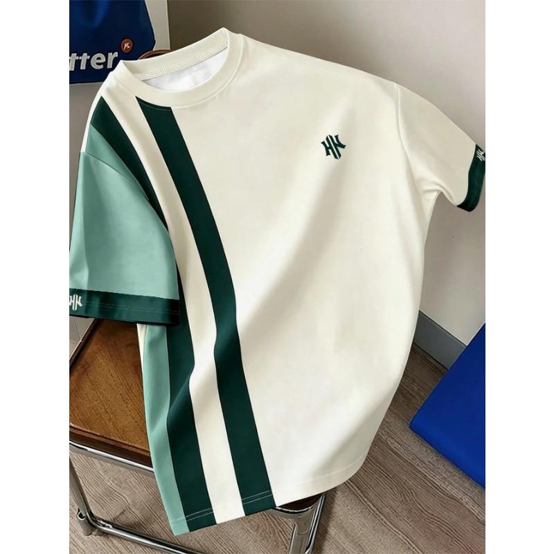 Summer Men's Round-neck T-shirt with 3D Print Colorful Design Breathable Lightweight Casual Fashionable Streetwear Clothing