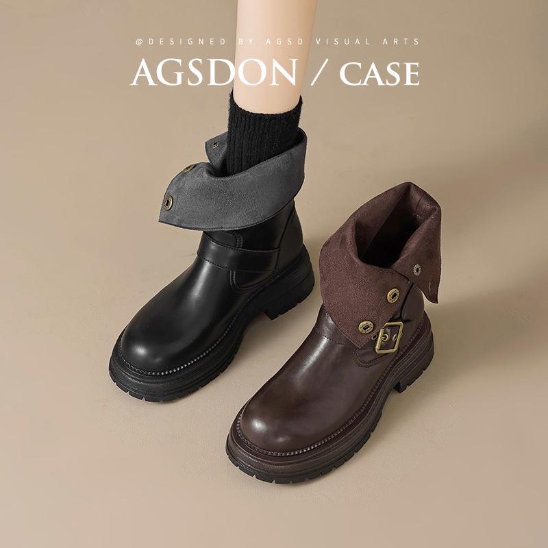 Augusden Women's Vintage Brown Mid-Calf Knight Boots (2025)