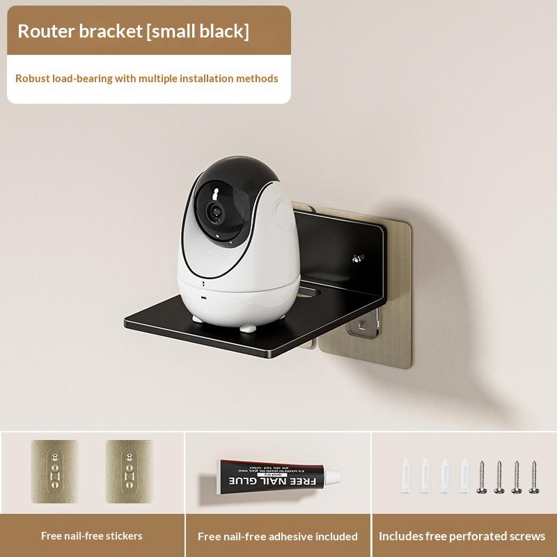 WiFi Router Shelf Wall Mounted No Drill Durable Stainless Steel Rack for Makeup Cosmetic Storage Bathroom