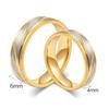 Titanium Steel Couple Rings Gold Color Simple Design Twisted Pattern Matching Rings for Couples