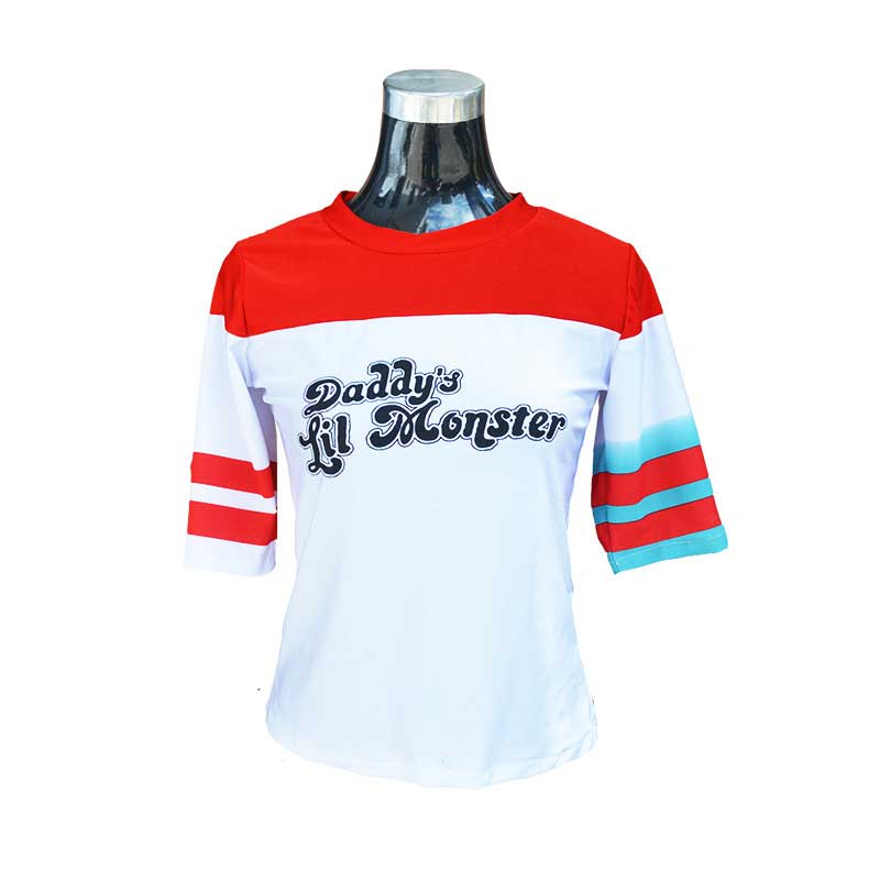 Top Qualität Mädchen Damen Selbstmord Harley Cosplay Kostüme Squad Quinn Monster Genähte Jacke Hosen Sets Karneval Anime Kostüm