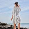Beach Skirt Women Solid Color Beach Bikini Swimsuit Hoodie Dress