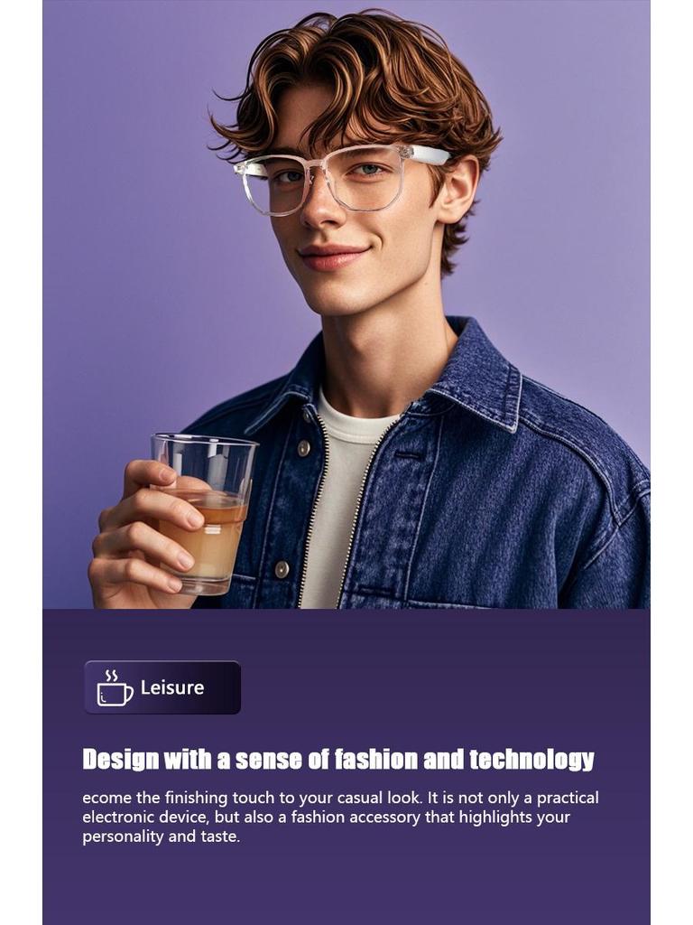 GS03 Polarized Bluetooth Smart Sunglasses: UV & Blue Light Protection, Music & Call Compatible, with Interchangeable Lenses