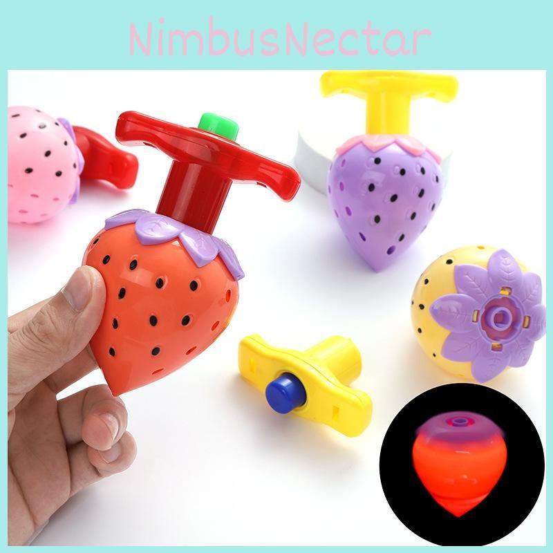 Luminous Plastic Strawberry Gyroscope Set For Kids Outdoor Toys Durable Gift