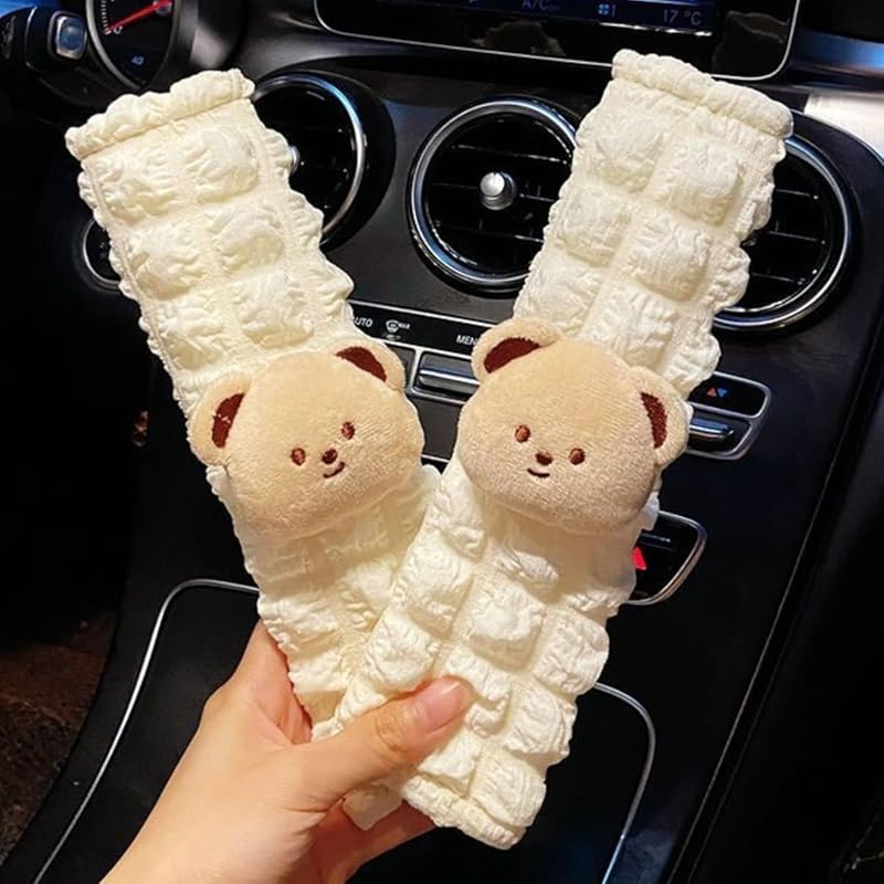 2 PCS Seat Belt Cover Pad, Cute Animal Cartoon Seatbelt Covers for Kids and Adults, Soft Spring Summer Seat Belt Cover, Seatbelt Cushion, Car Seat