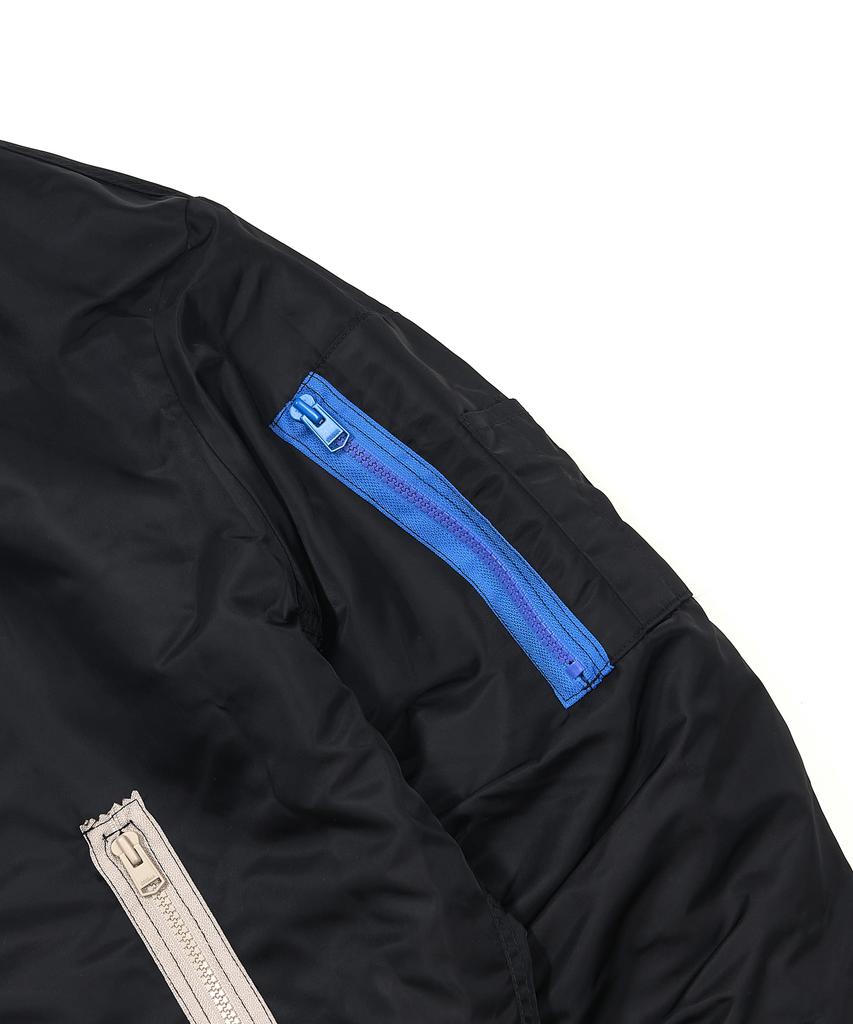 Stigma Zipper Oversized Ma-1 Jacket Black
