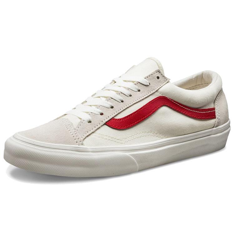 Vans Style 36 Marshmallow Abrasion Resistant Low Top Skateboard Shoes Unisex White Red VN0A3DZ3OXS