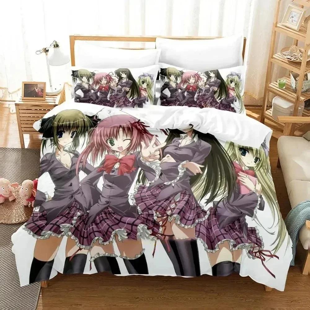 Anime Student Council'S Discretion Bedding Set Printed Bed Set With Pillowcase Duvet Cover Soft Queen King Size Bedclothes Home