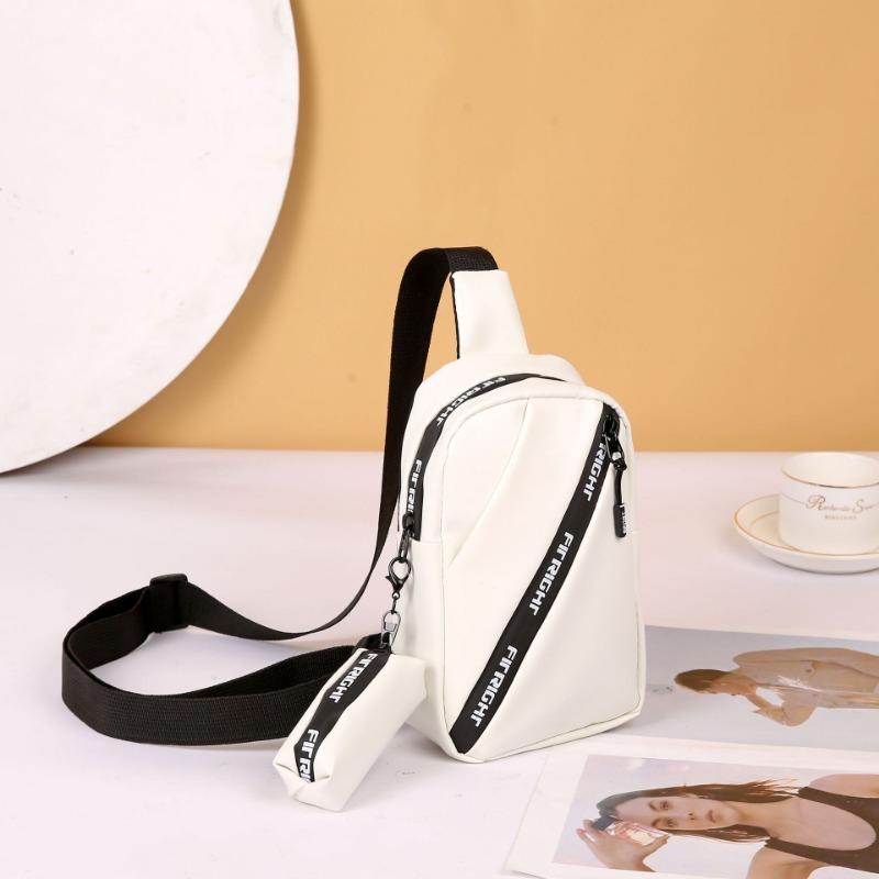 Fashion breast bag, shoulder messenger bag, sports bag with pendant, change bag, letter bag, simple bag, child and mother bag.