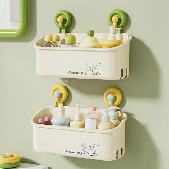 Bathroom Storage Rack with Suction Cup Large Capacity Strong Load-bearing
