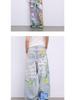 Men's Spring Retro Graffiti Print Wide-Leg Jeans: Casual, Cool, Loose-Fit