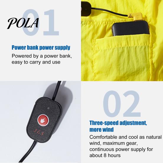 Cooling Coat Jacket USB Fan 3 Speeds Men Long Sleeve Hooded Air Conditioning Clothes Streetwear