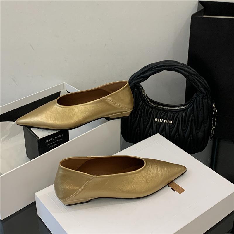 Fashion Bailamos Women Flat Shoes Fashion Pointed Toe Slip On Ladies Elegant Sandals Soft Flat Heel Outdoor Dress Shoes Mujer