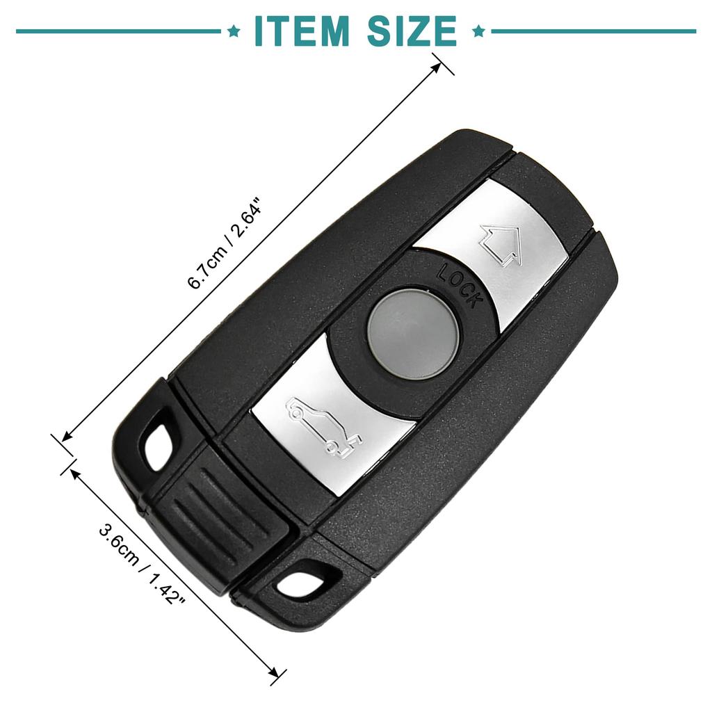 ACROPIX Schlüsselloser Einstieg Gehäuse Schlüsselanhänger Schale Abdeckung Ersatz für BMW 328i Schwarz 1 Stück