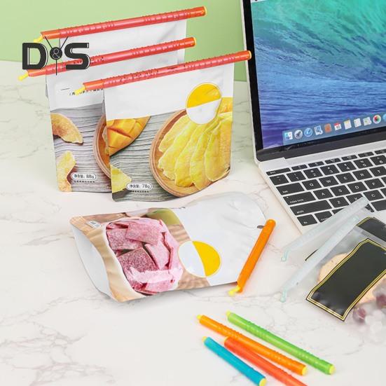 8Pcs Bag Sealer Stick Food Sealing Clamp Stay Freshness Plastic Closure Rods Eco-friendly Airtight Chip Clips Food Storage Sealers